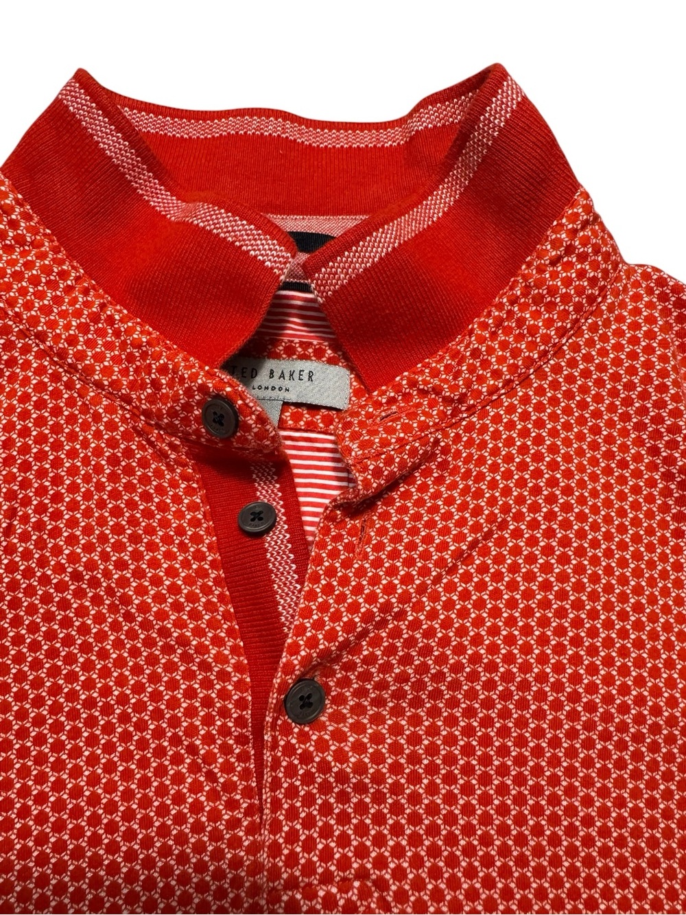 Ted Baker London Red Patterned Henley Polo